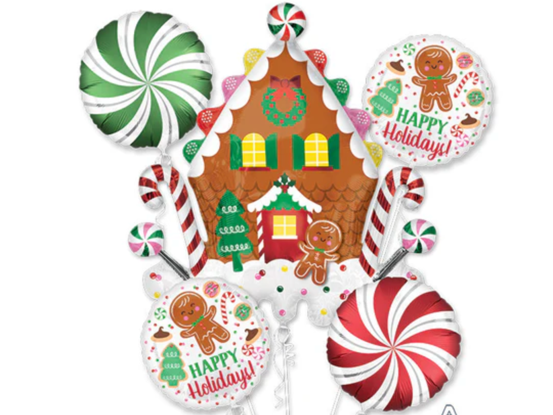 Gingerbread Holiday Foil Balloon Bundle