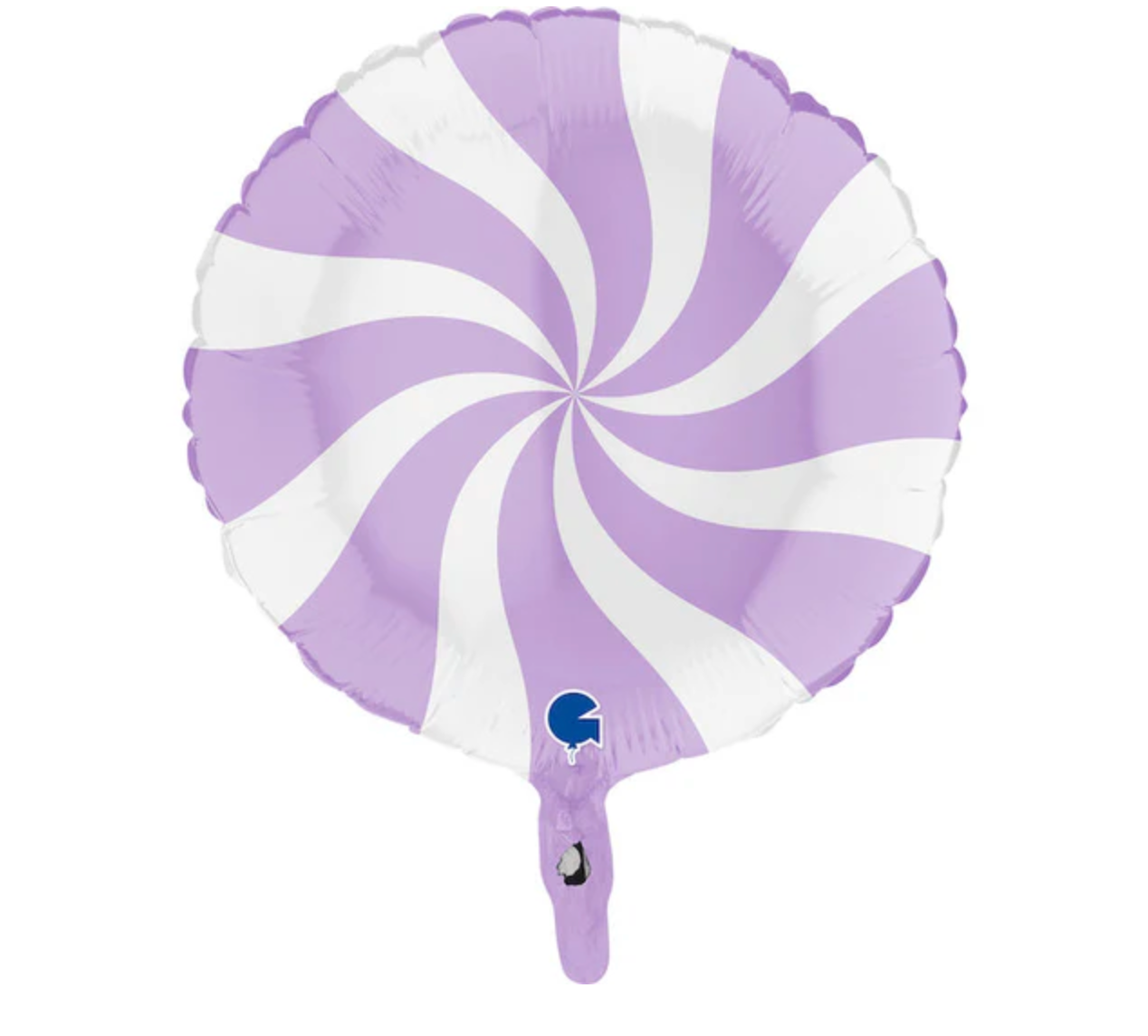 Candy Swirly White-Matte Lilac Foil Balloon