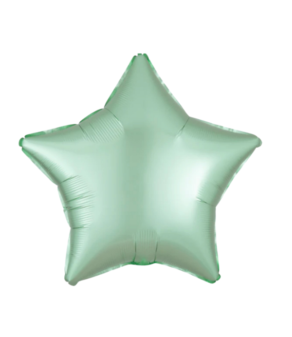 Mint Green Satin Luxe Star Foil Balloon