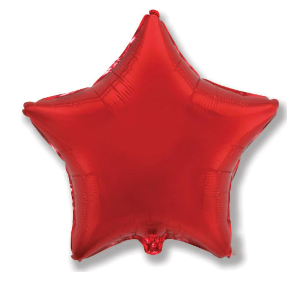 9" Red Star Foil Balloon