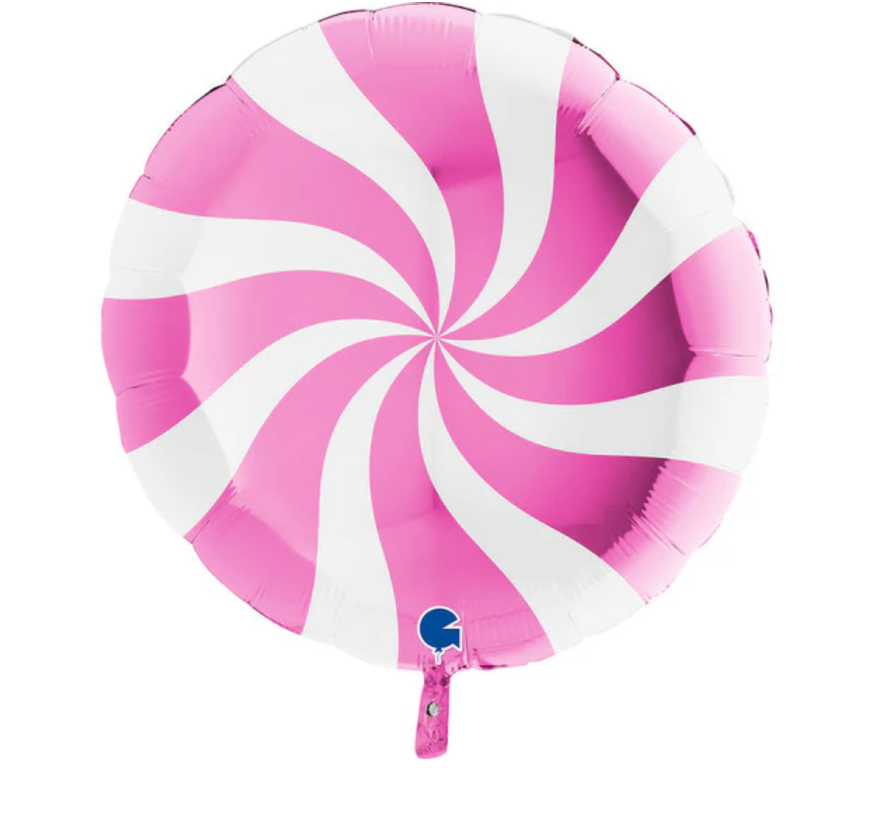 Large Candy Swirly White-Fuchsia Foil Balloon